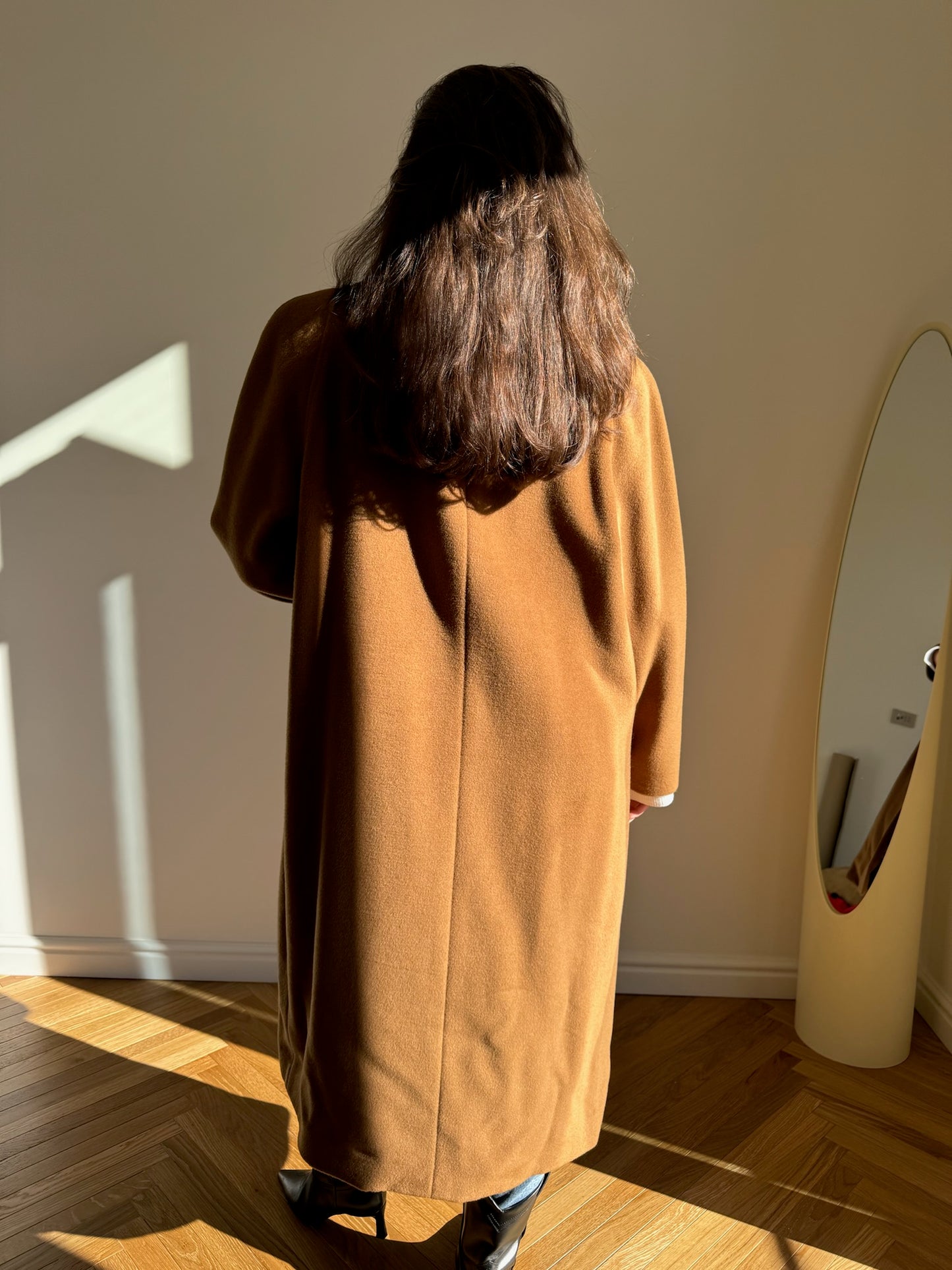 LONG CAMEL COAT IN WOOL