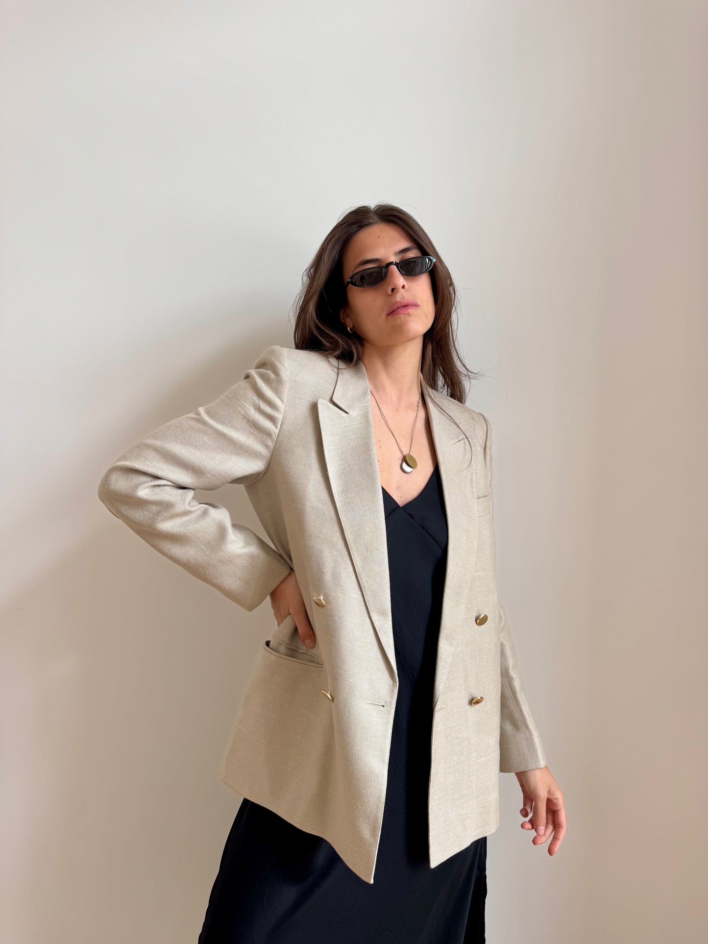 BLAZER DOPPIO PETTO IN LINO