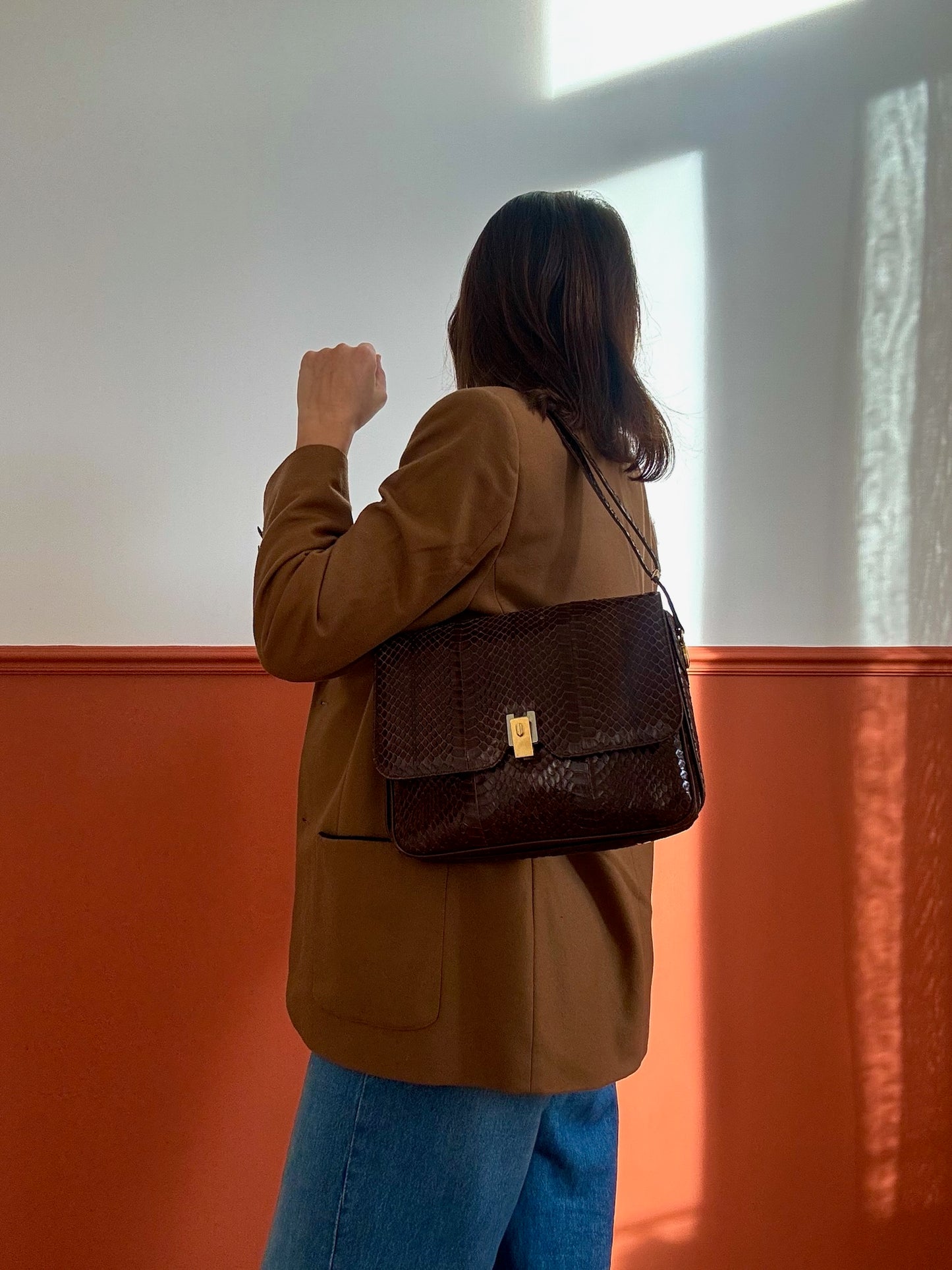 BORSA IN VERA PELLE PITONE