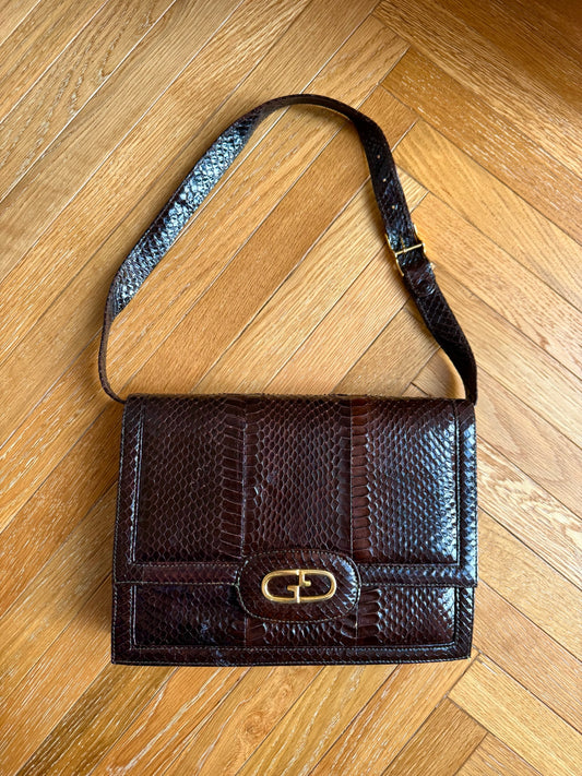 BORSA IN PELLE A TRACOLLA MARRONE