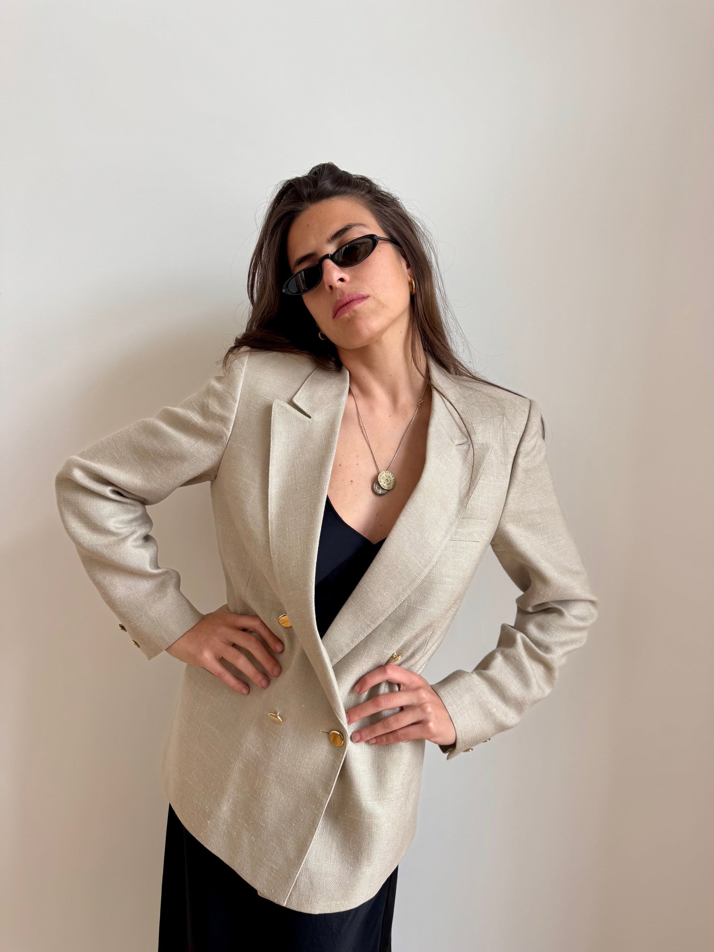 BLAZER DOPPIO PETTO IN LINO