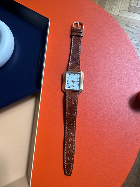 OROLOGIO VINTAGE CON TEXTURE IN COCCODRILLO