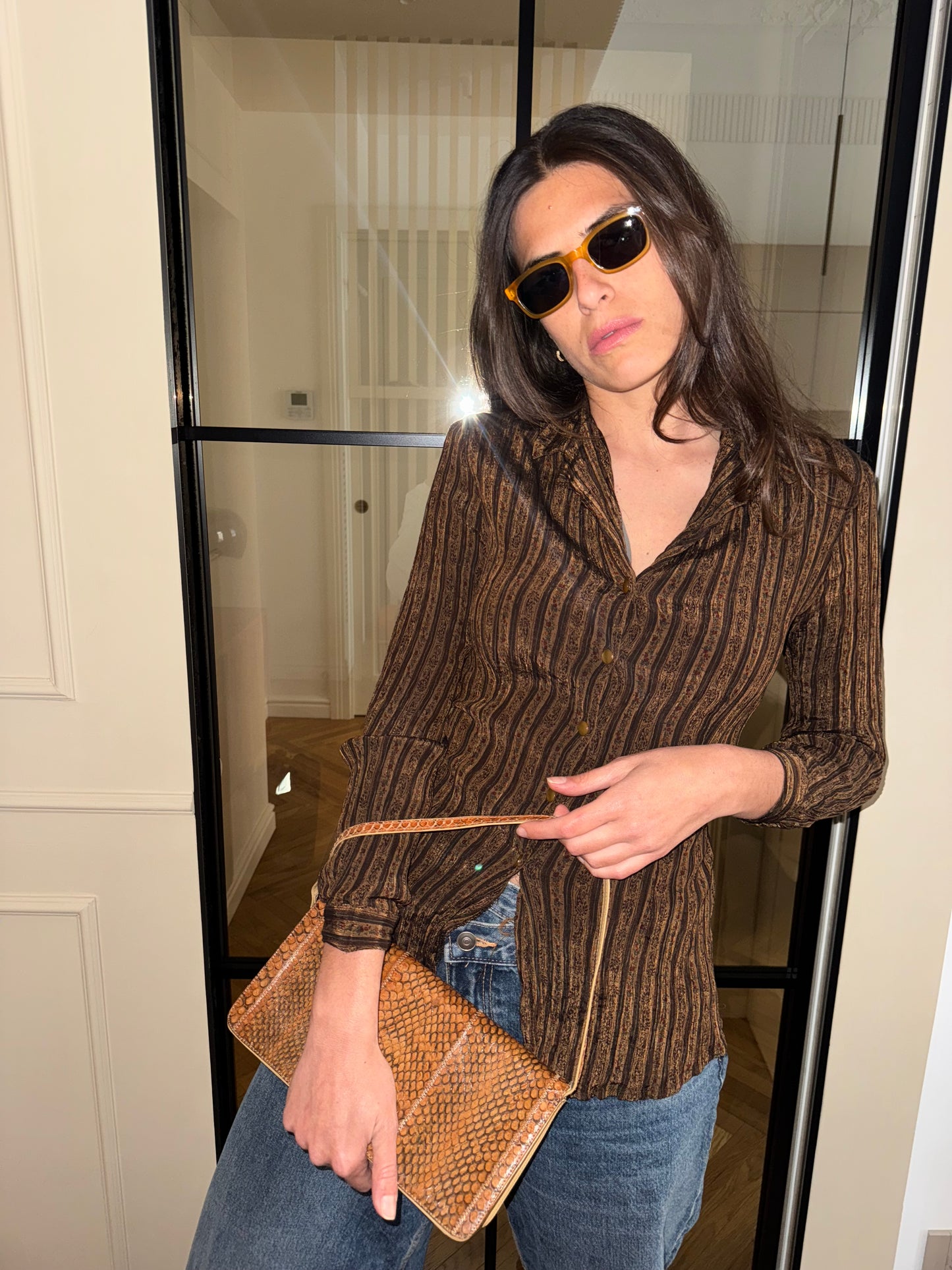 BORSA A SPALLA EFFETTO PITONE