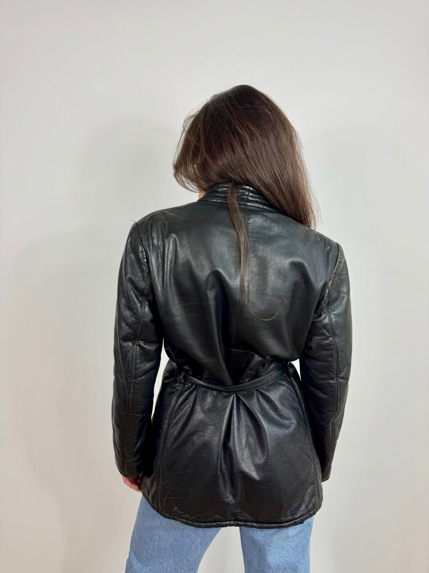 GIACCA IN VERA PELLE CON CINTURA
