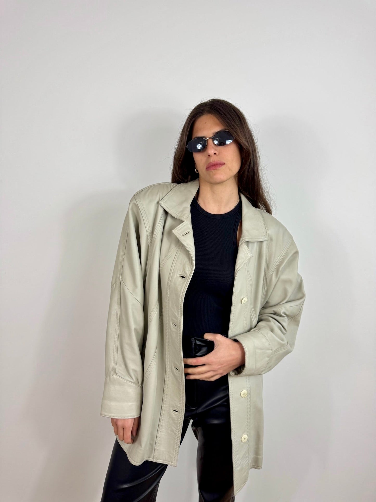 GIACCA IN PELLE OFF WHITE
