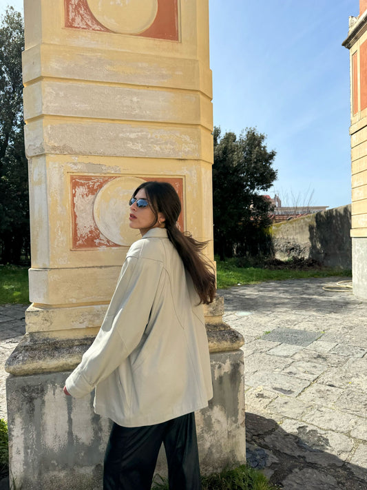 GIACCA IN PELLE OFF WHITE