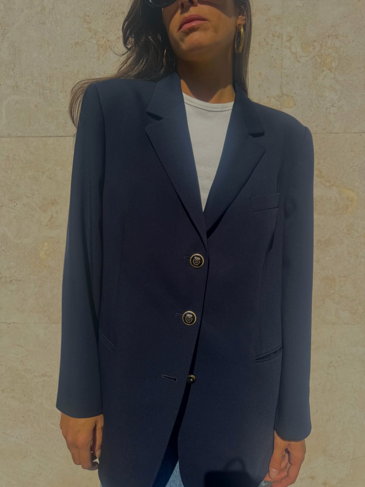 BLAZER BLU NAVY IN LANA