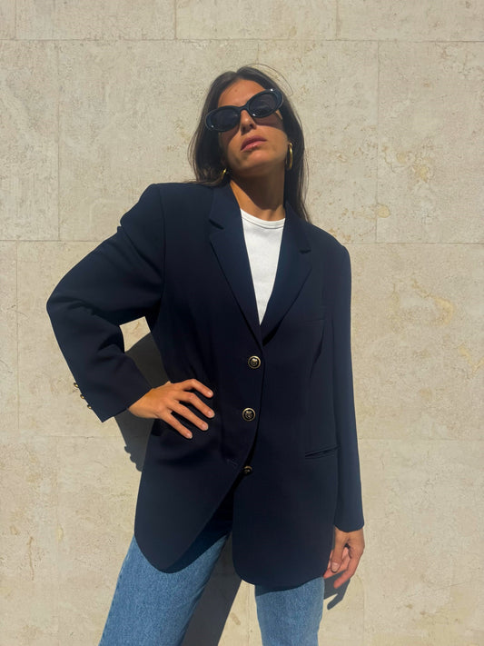 BLAZER BLU NAVY IN LANA