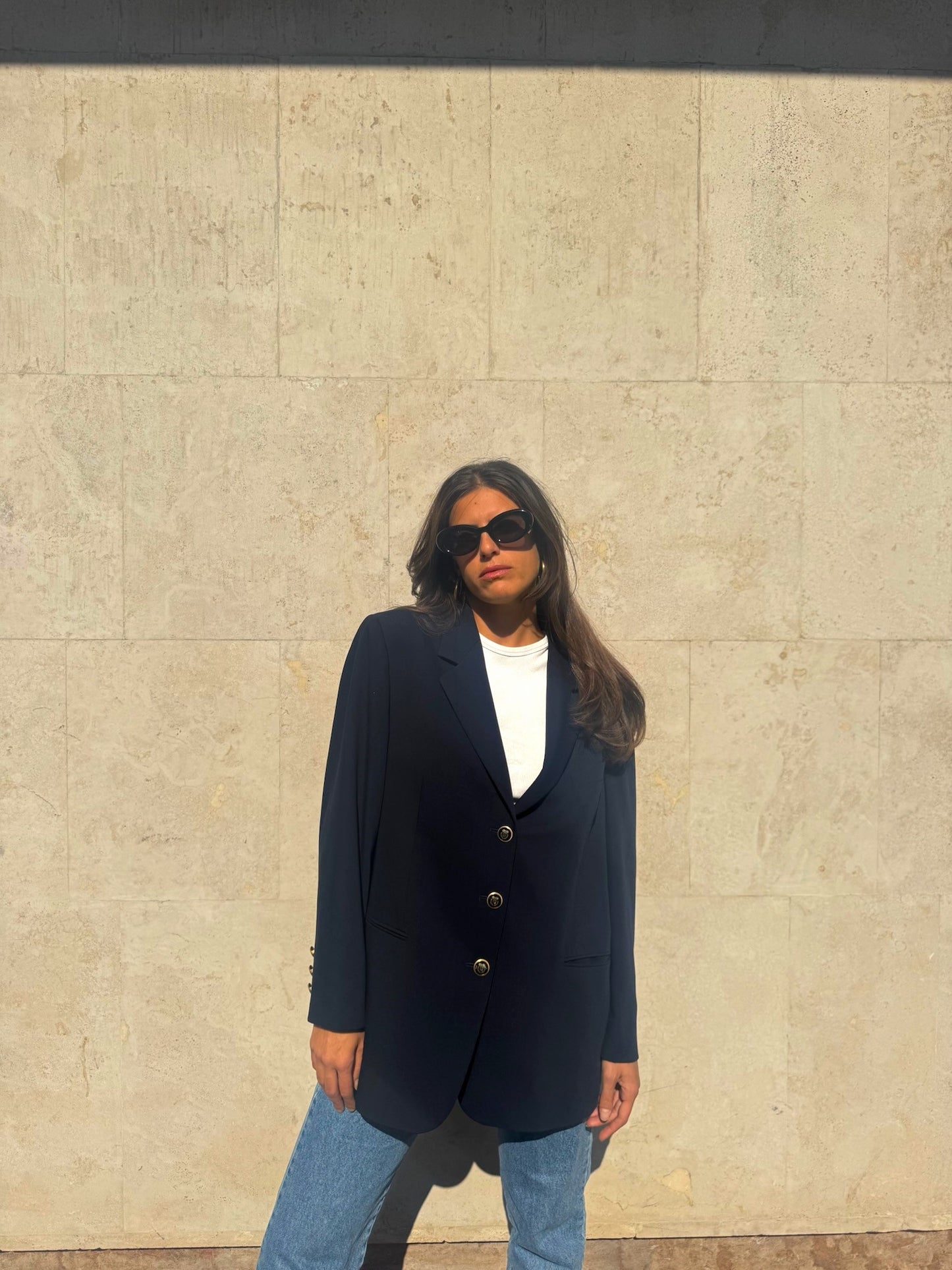 BLAZER BLU NAVY IN LANA