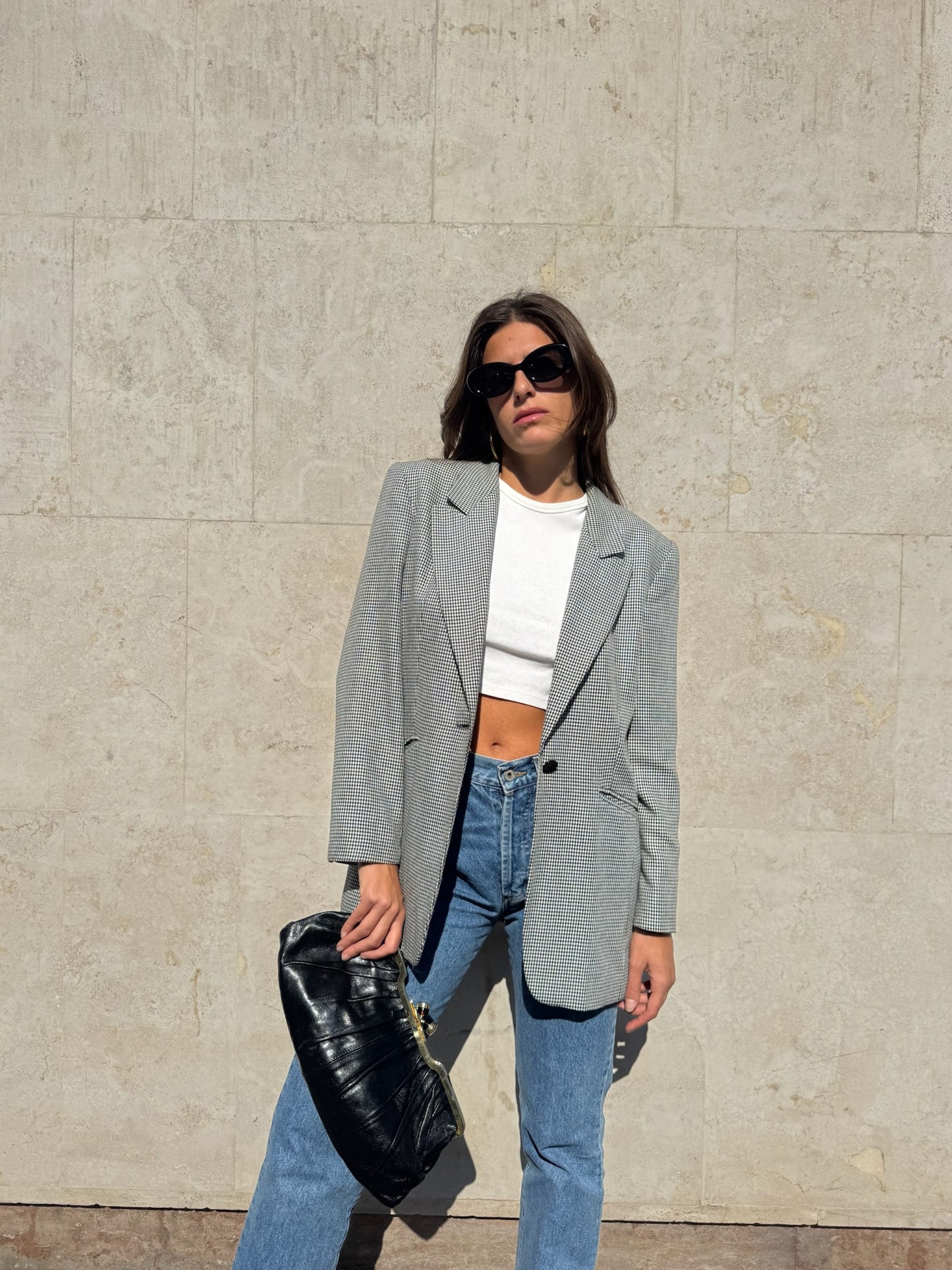 BLAZER IN PIED DE POULE B/W