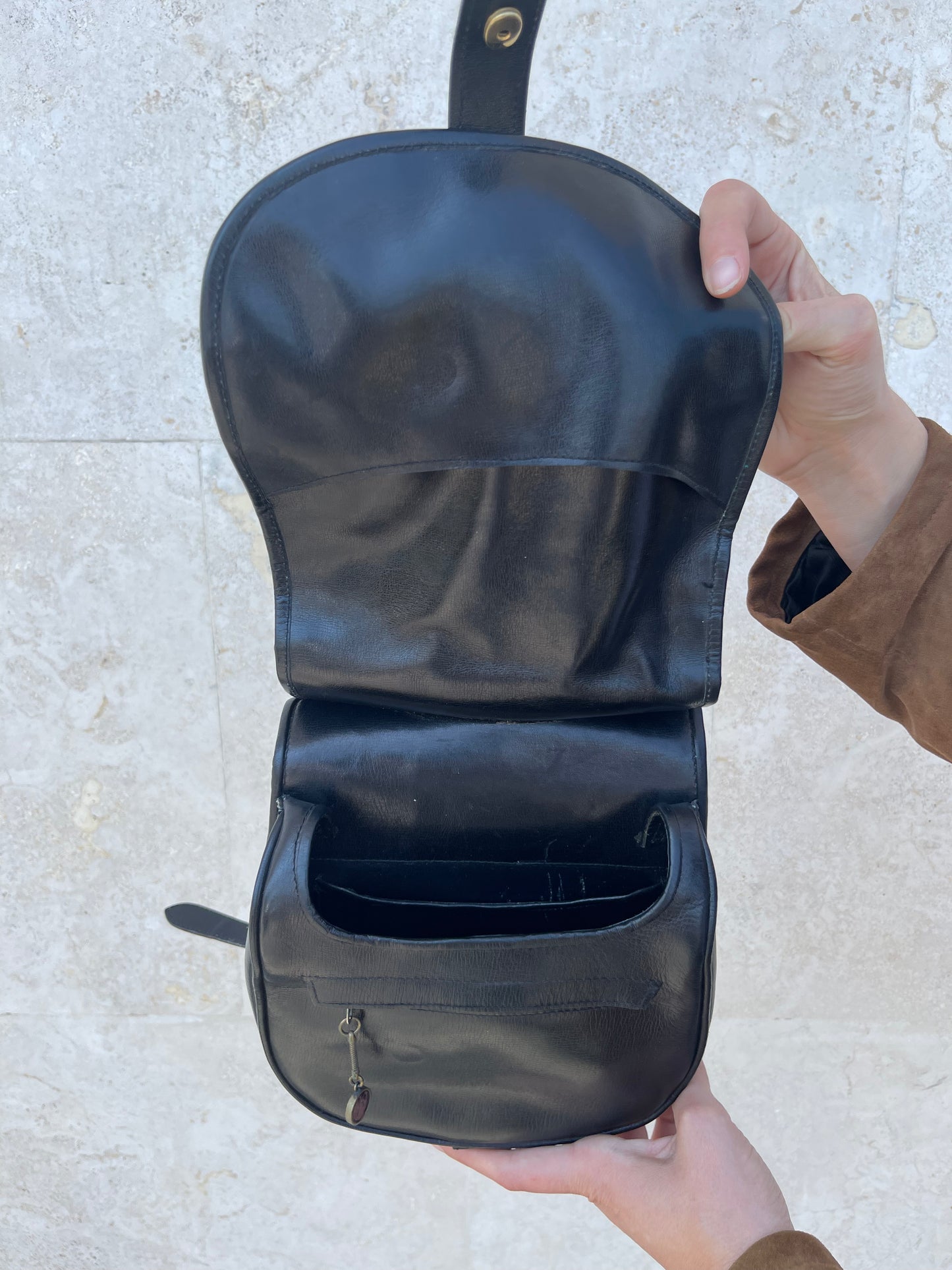 BORSA IN VERA PELLE CROC EFFECT