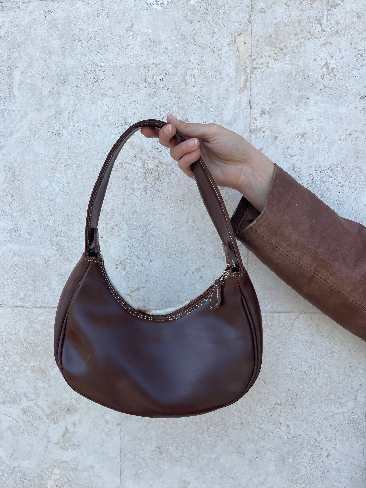 Borsa a spalla pelle e animalier