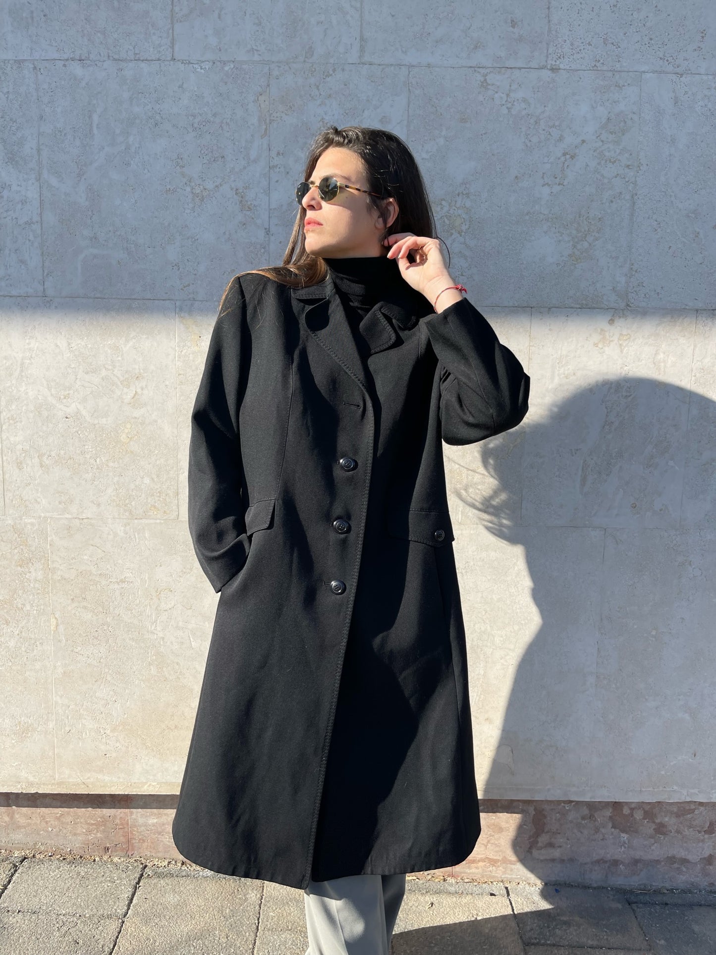 CAPPOTTO NERO MISTO LANA