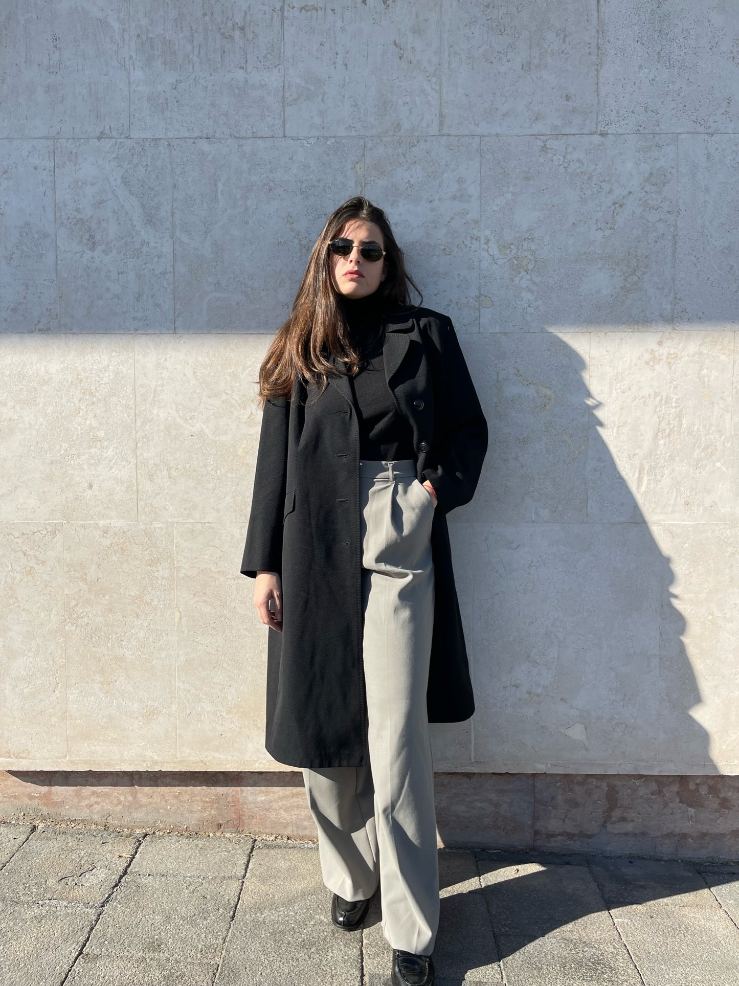 CAPPOTTO NERO MISTO LANA