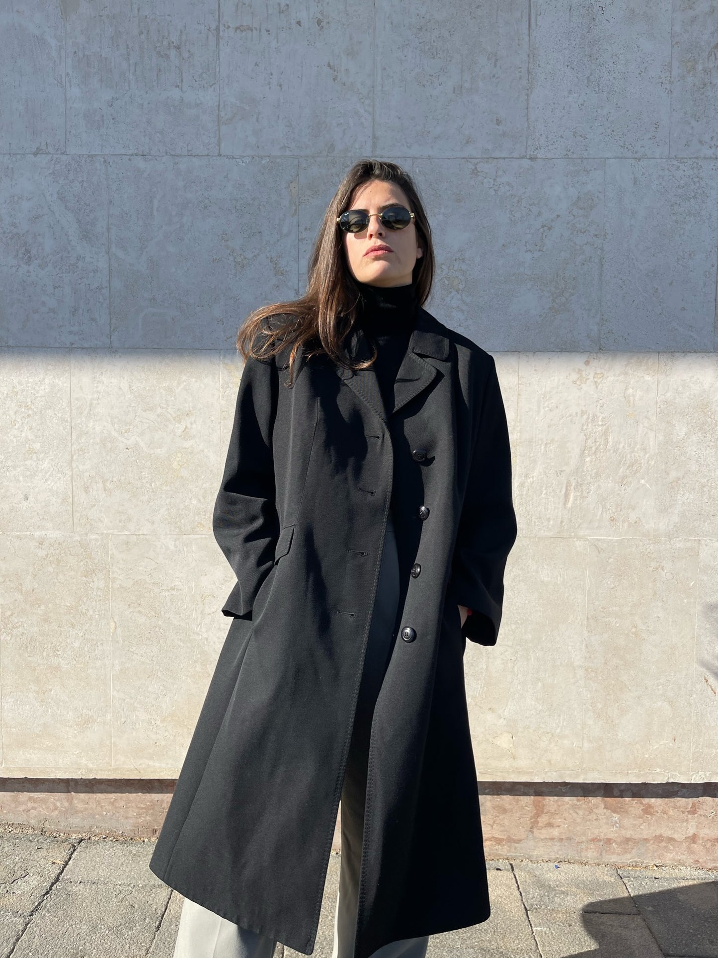 CAPPOTTO NERO MISTO LANA