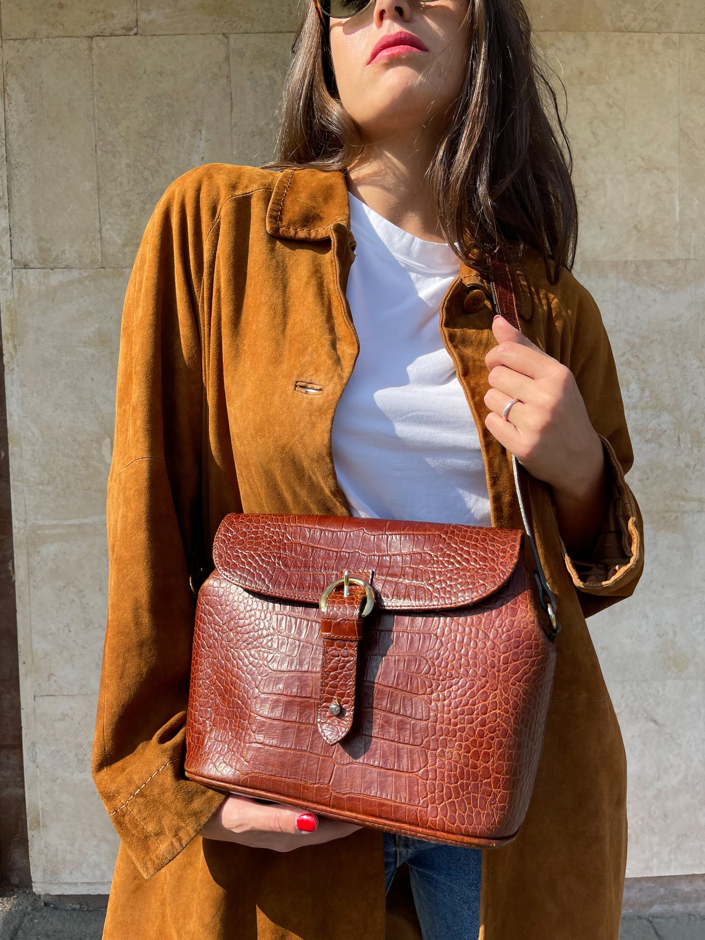 BORSA A TRACOLLA CROC EFFECT