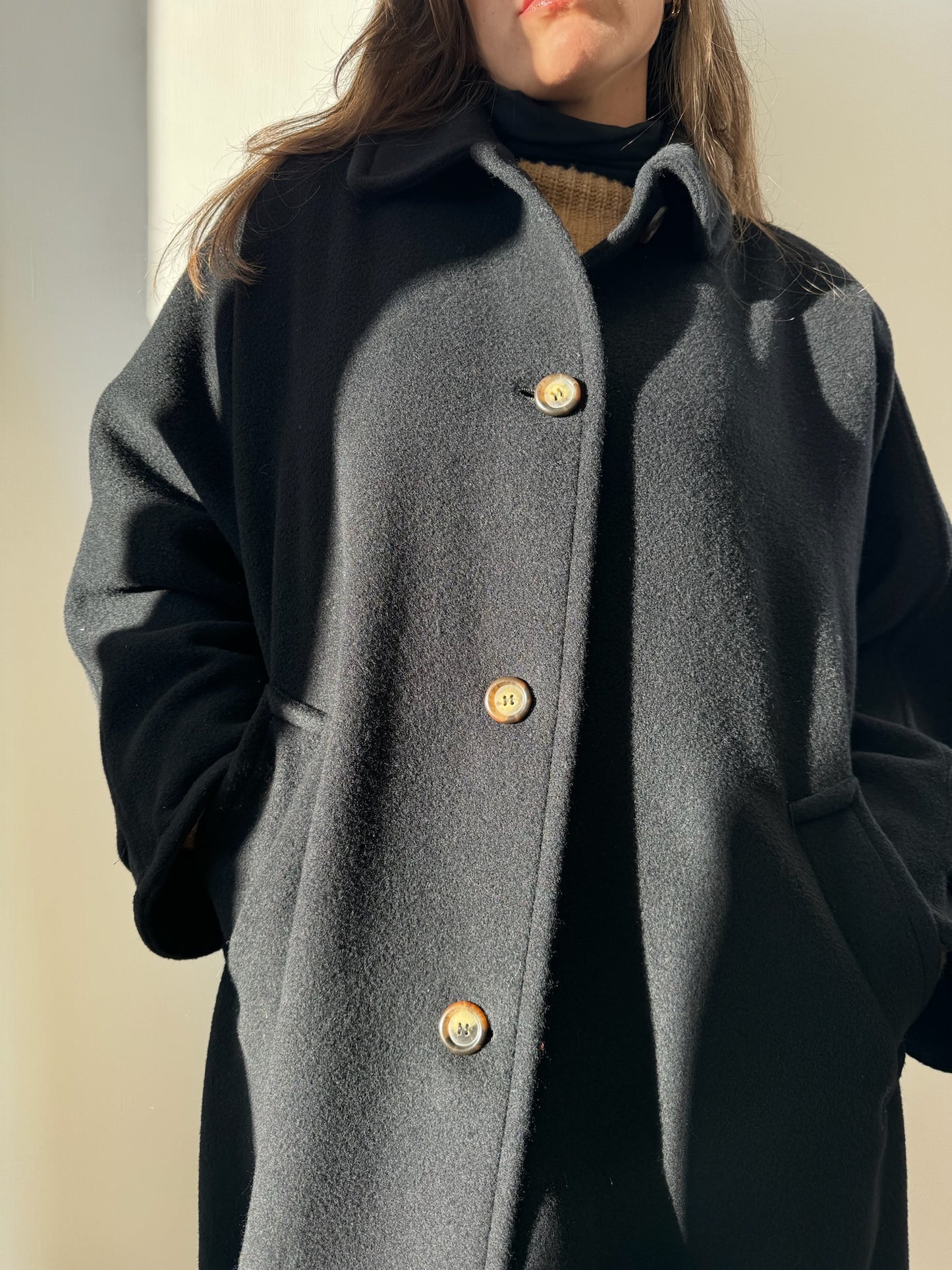 MARELLA COAT IN BLACK WOOL