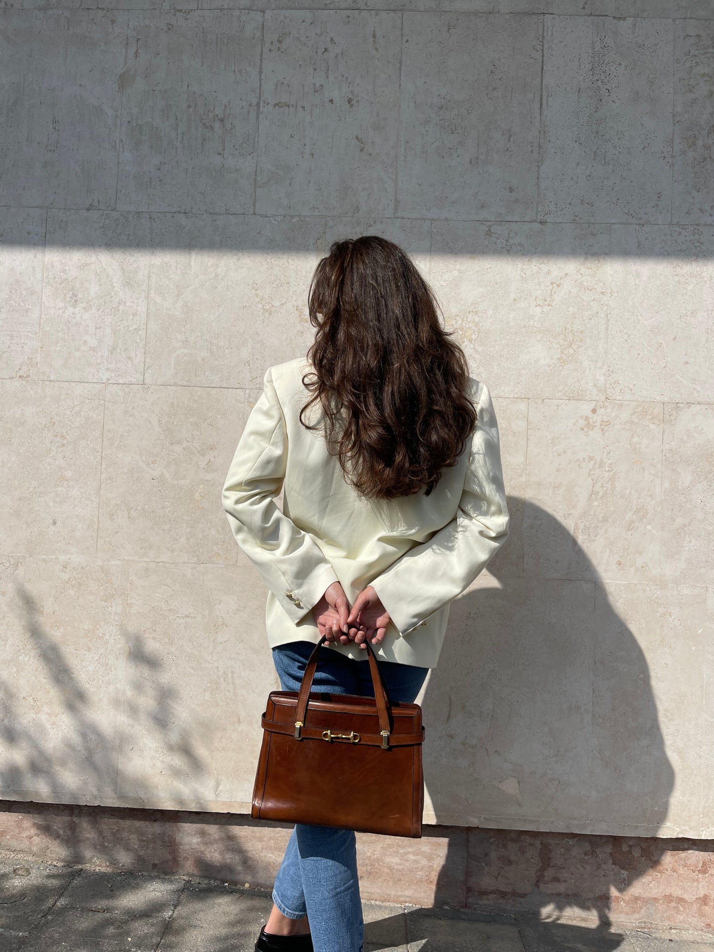 VINTAGE BROWN LEATHER HANDBAG