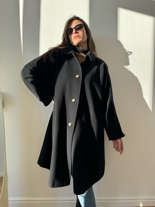 MARELLA COAT IN BLACK WOOL