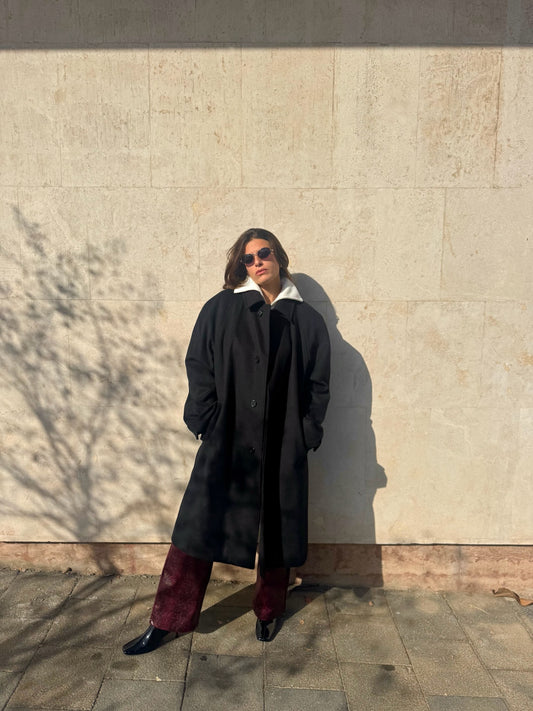 CAPPOTTO NERO LANA & CASHMERE