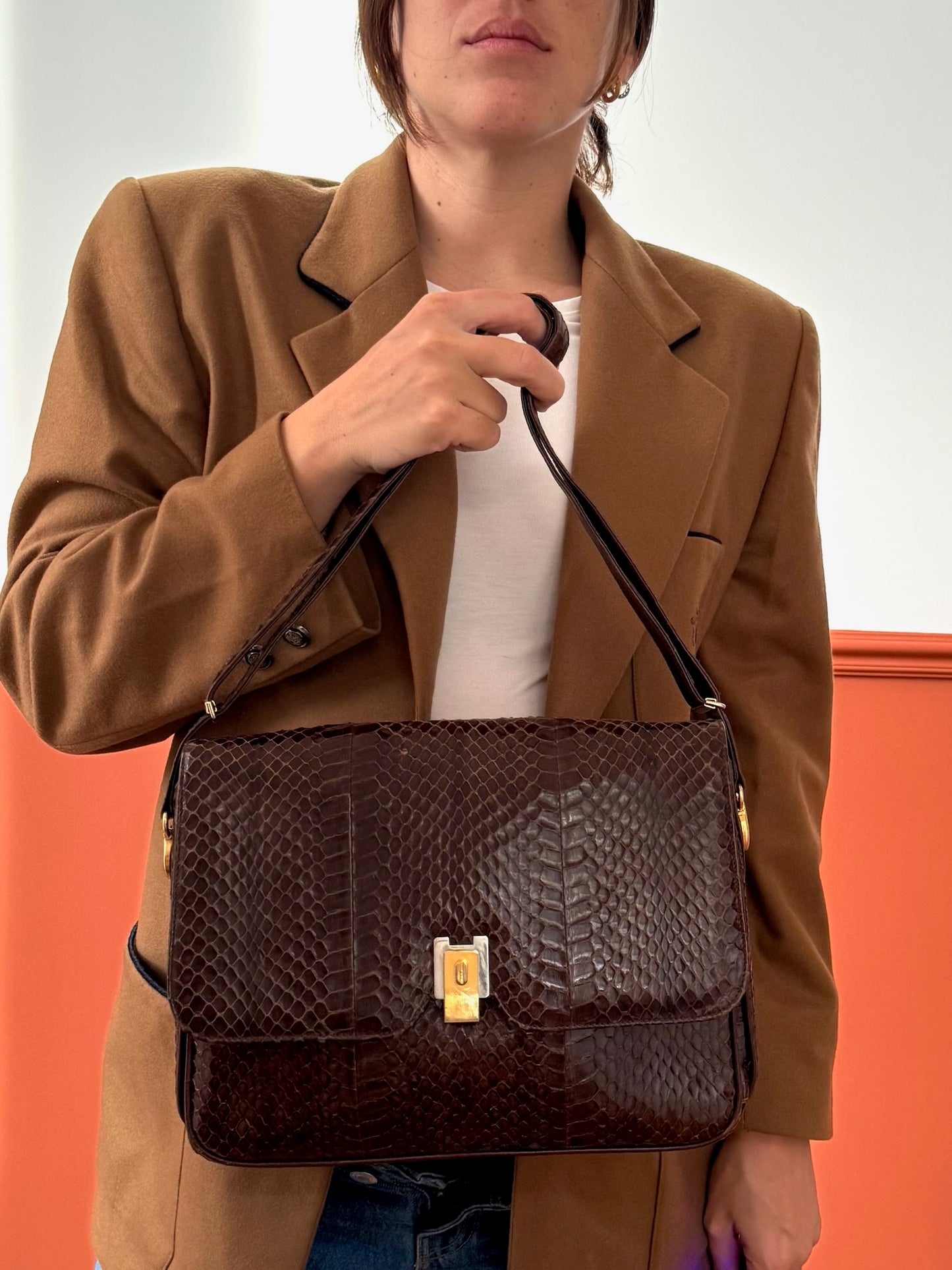 BORSA IN VERA PELLE PITONE