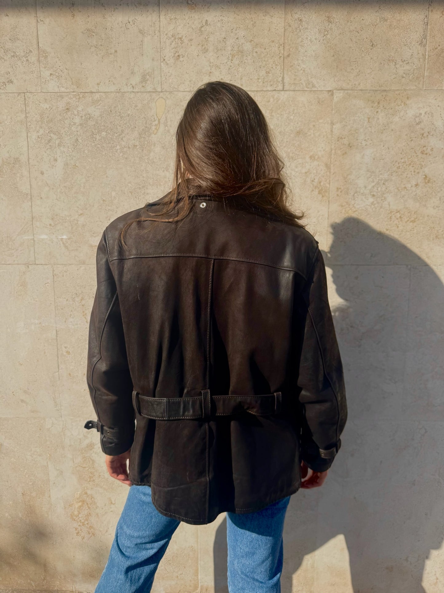 GIACCA IN VERA PELLE CON CINTURA