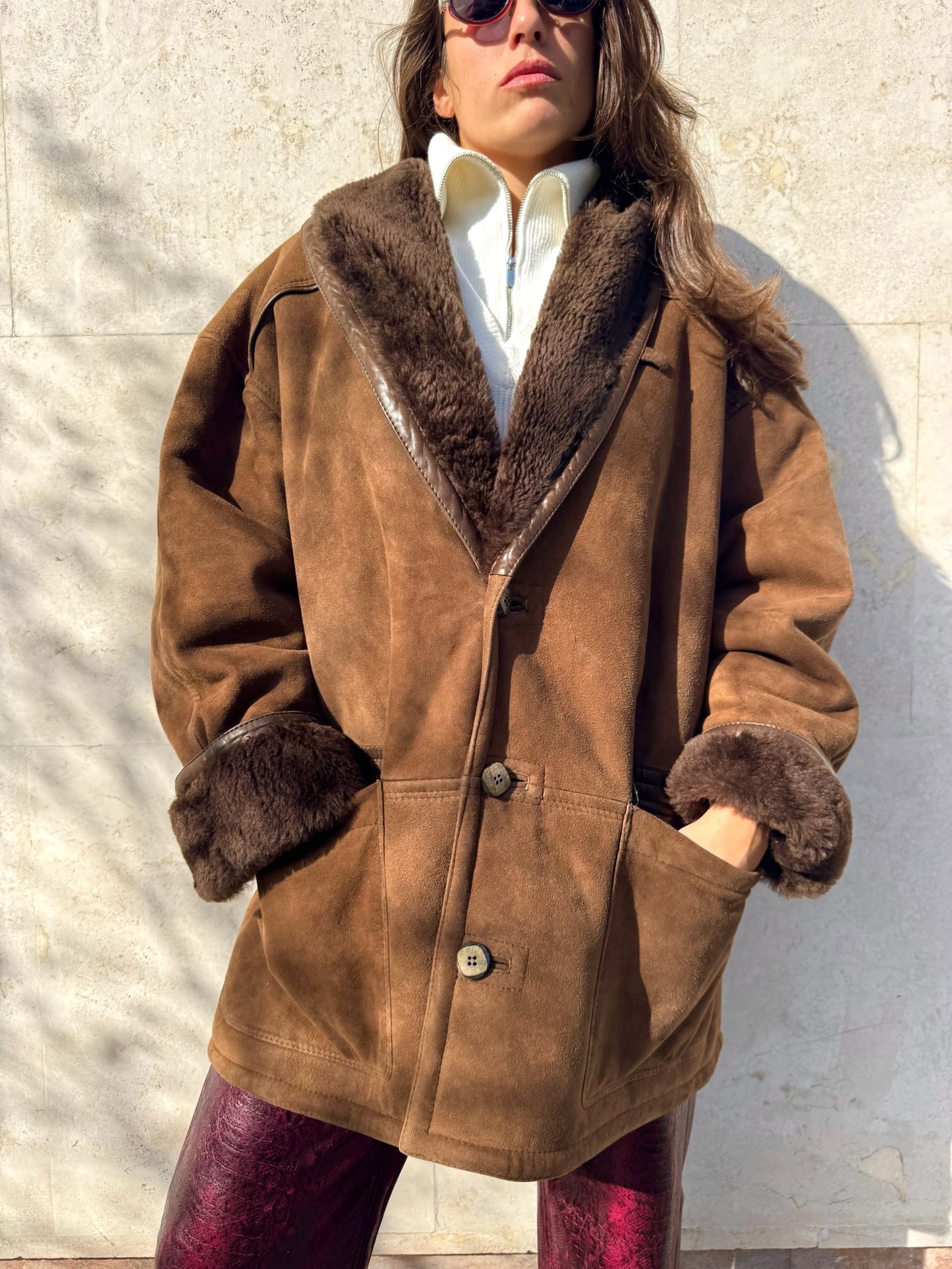 SHEARLING MARRONE