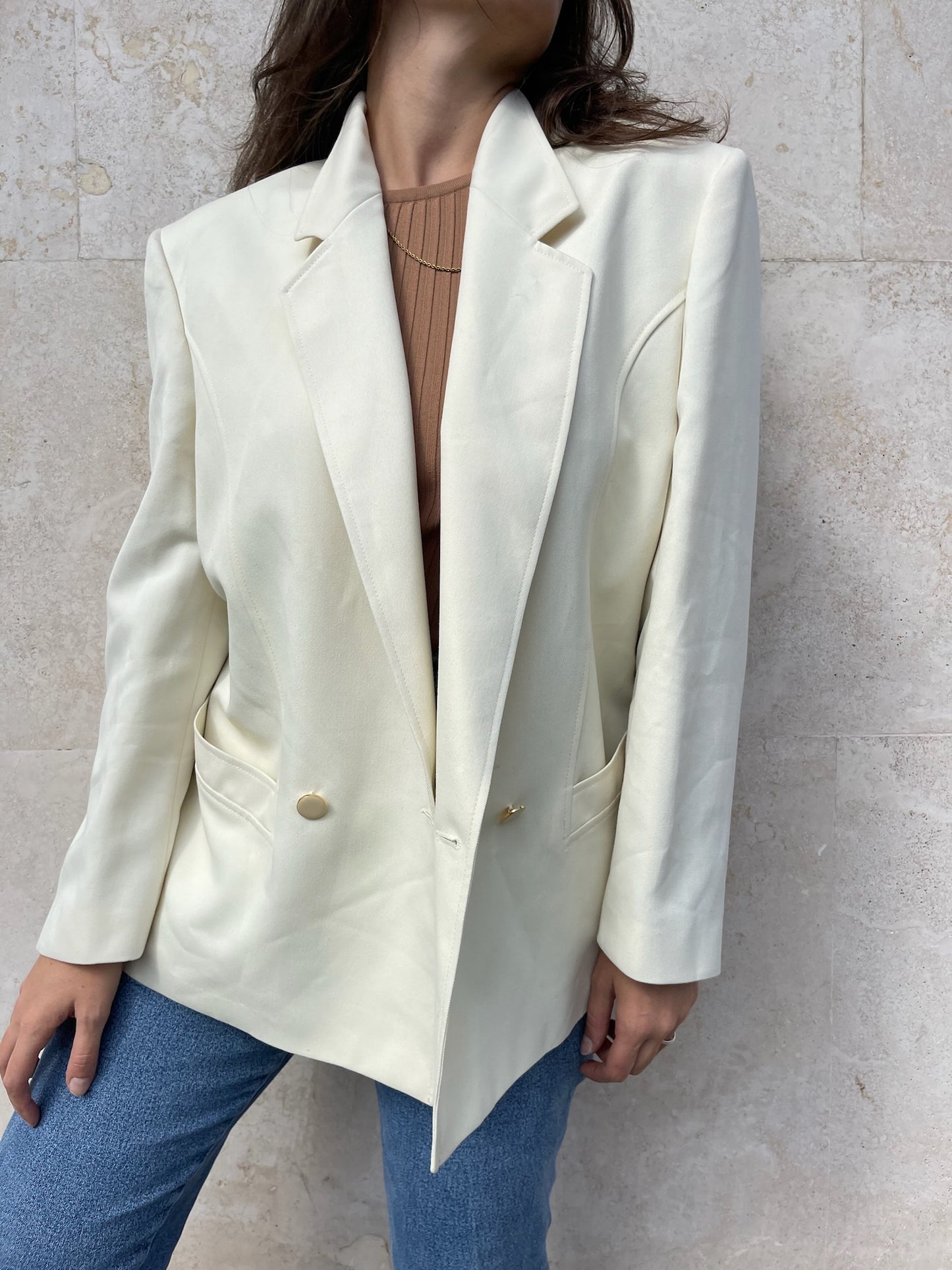 DOUBLE BREAST OFF-WHITE BLAZER