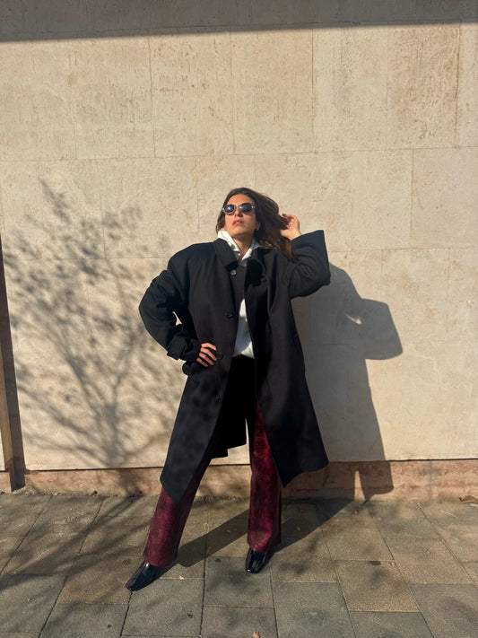 CAPPOTTO NERO LANA & CASHMERE