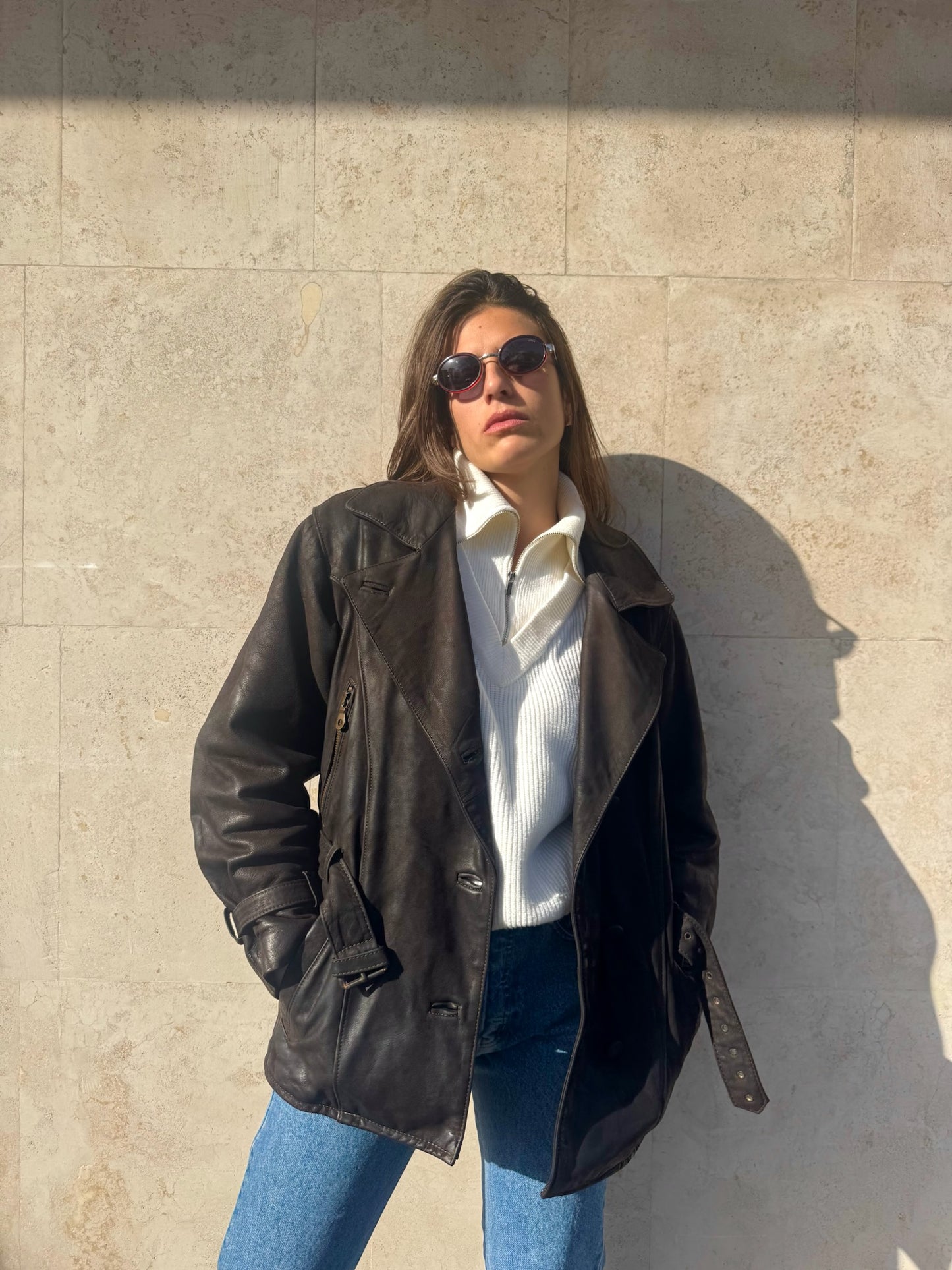 GIACCA IN VERA PELLE CON CINTURA