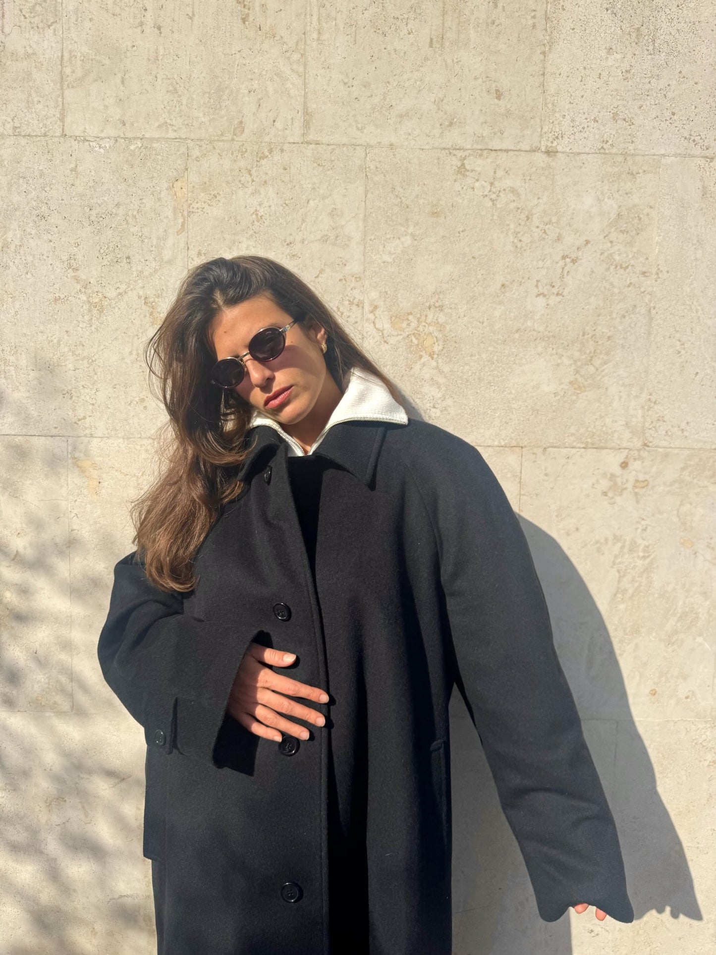CAPPOTTO NERO LANA & CASHMERE
