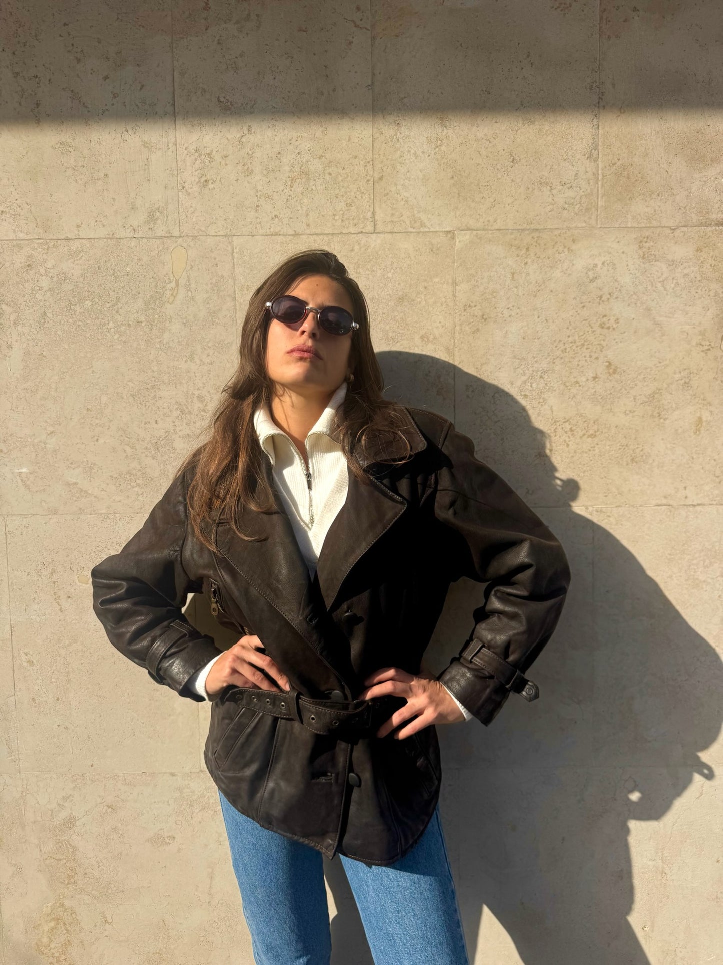 GIACCA IN VERA PELLE CON CINTURA