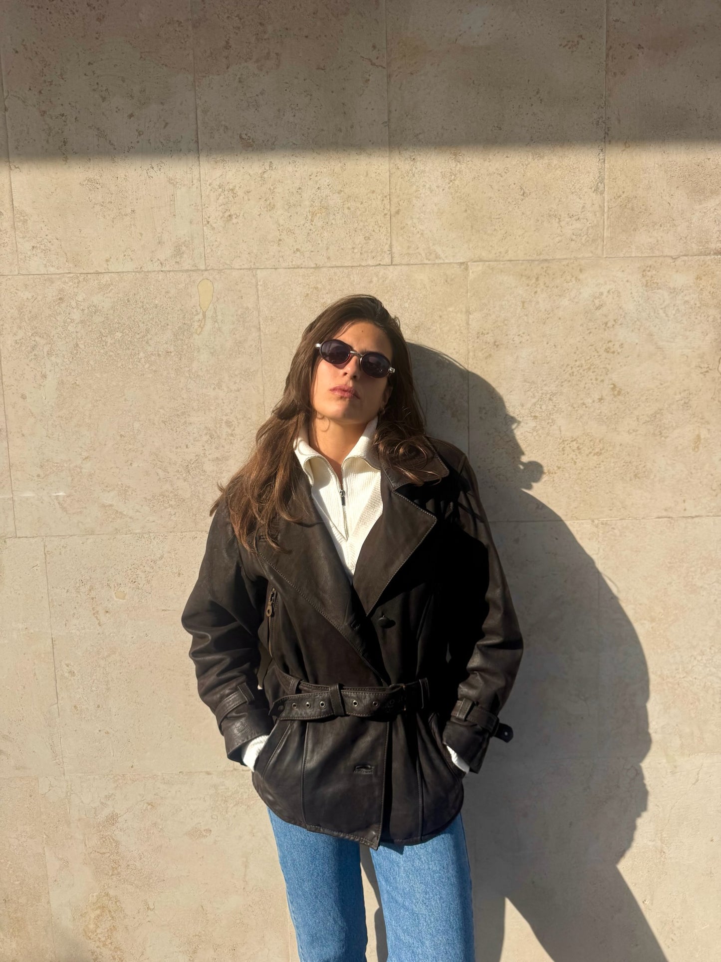 GIACCA IN VERA PELLE CON CINTURA