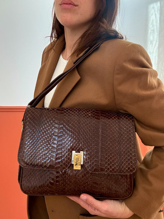 BORSA IN VERA PELLE PITONE