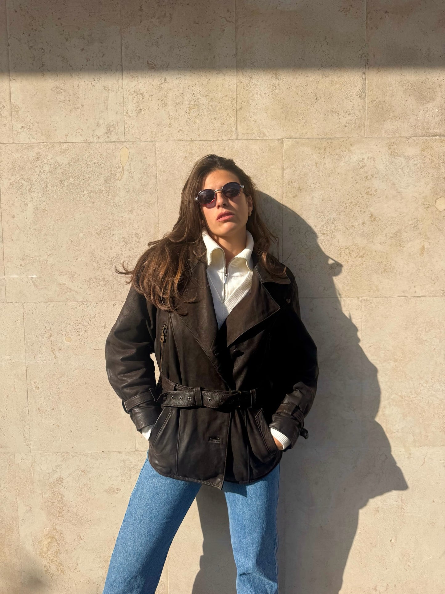 GIACCA IN VERA PELLE CON CINTURA