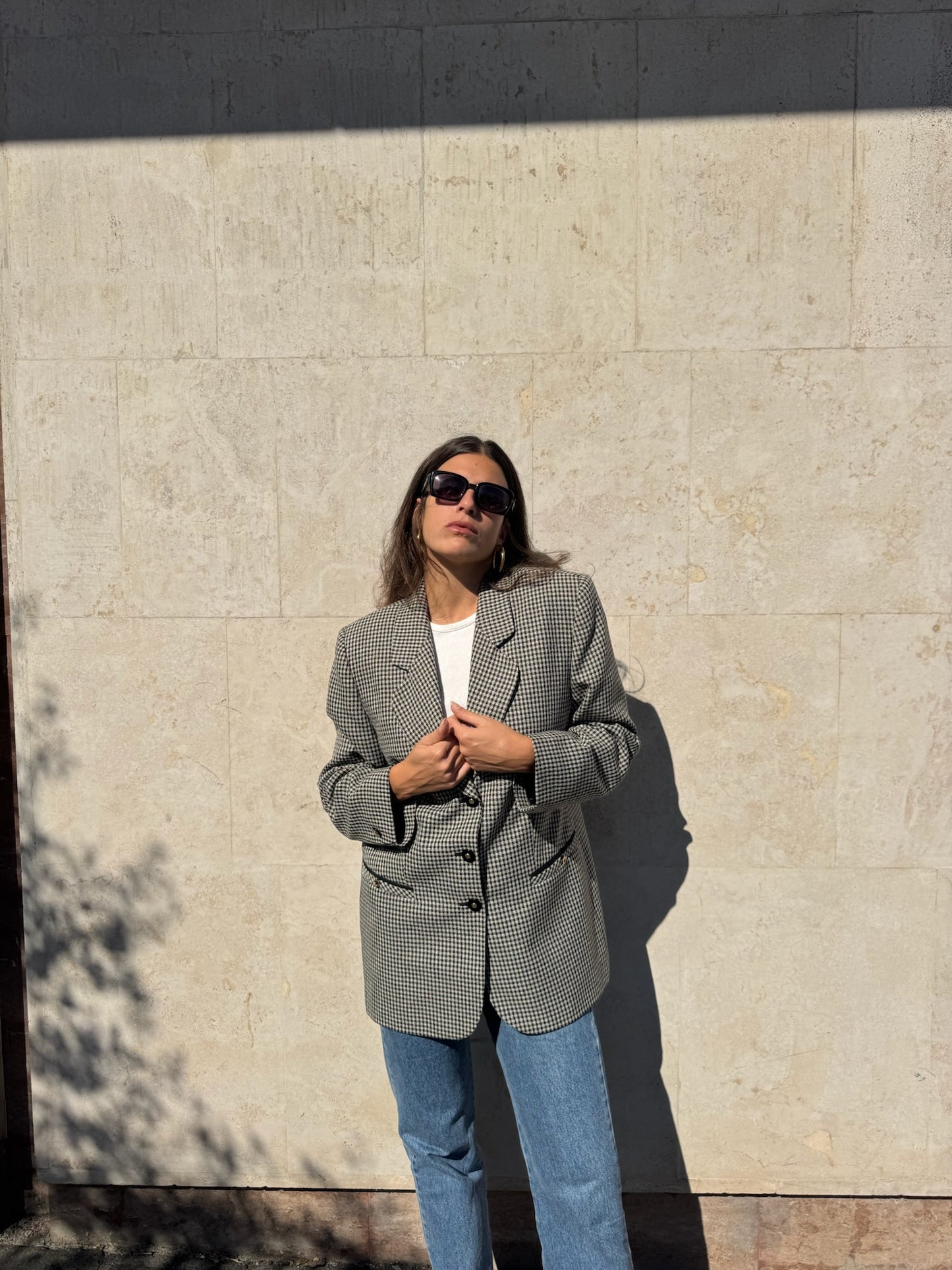 BLAZER IN PIED DE POULE B/W