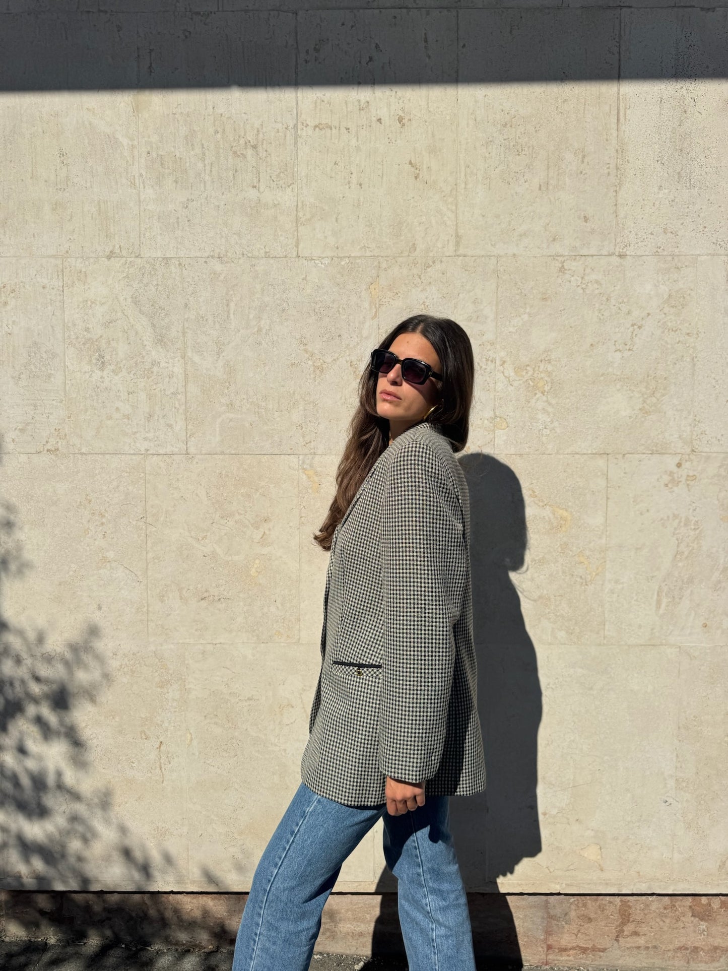 BLAZER IN PIED DE POULE B/W