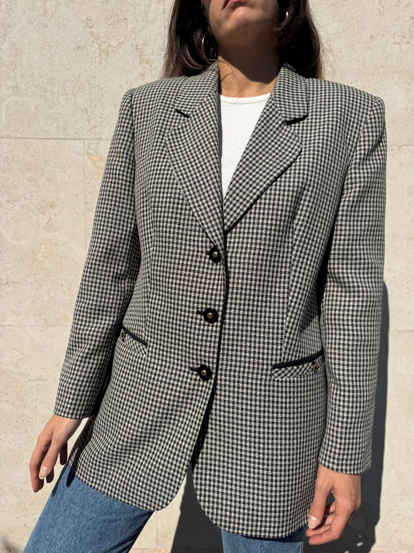 BLAZER IN PIED DE POULE B/W