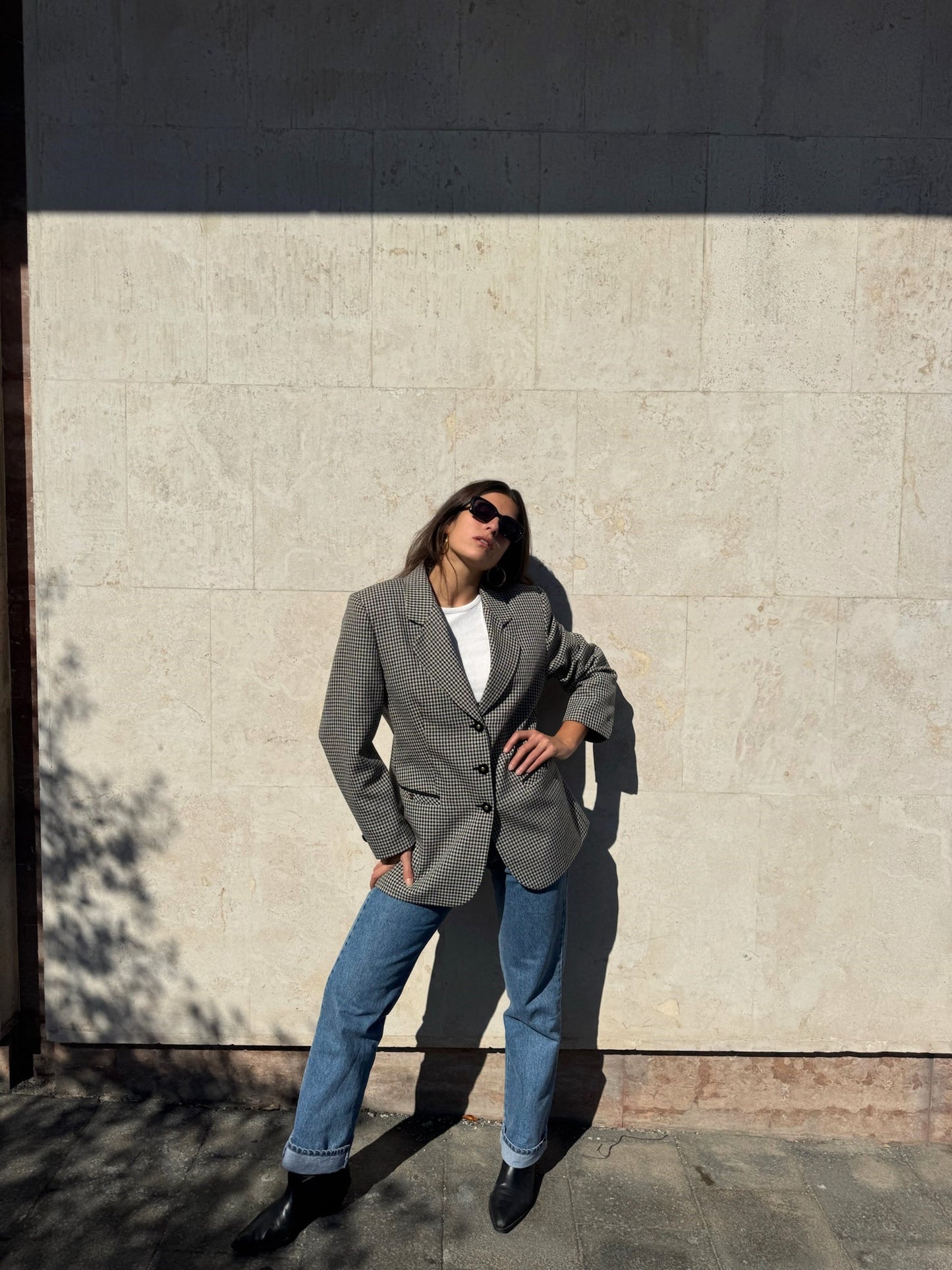 BLAZER IN PIED DE POULE B/W