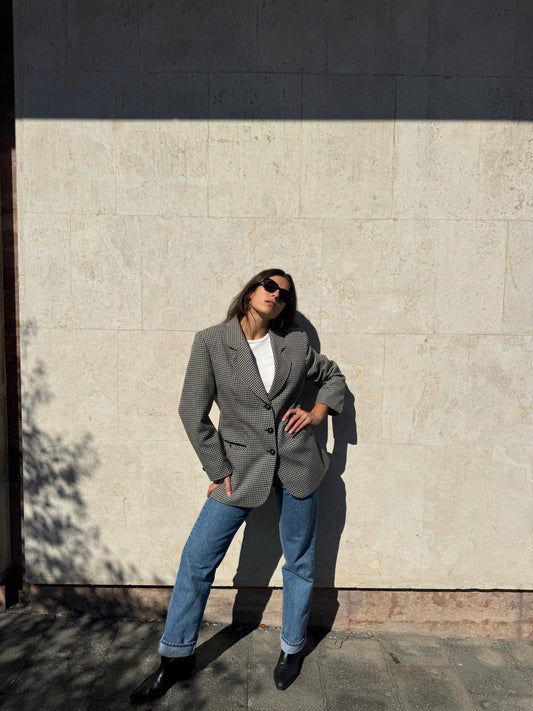 BLAZER IN PIED DE POULE B/W