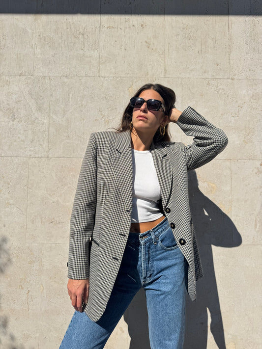 BLAZER IN PIED DE POULE B/W