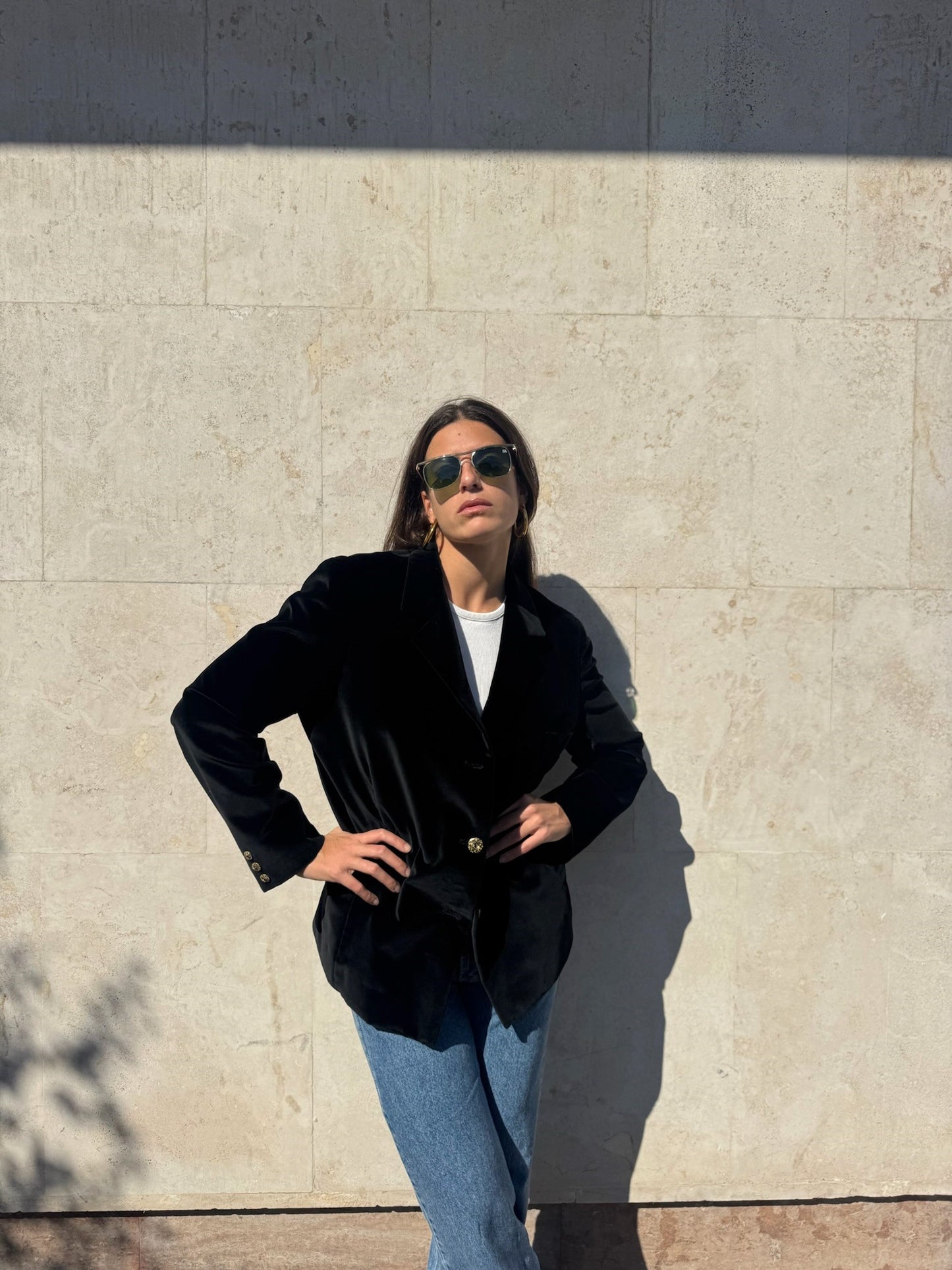 BLAZER NERA IN VELLUTO