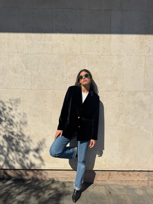 BLAZER NERA IN VELLUTO