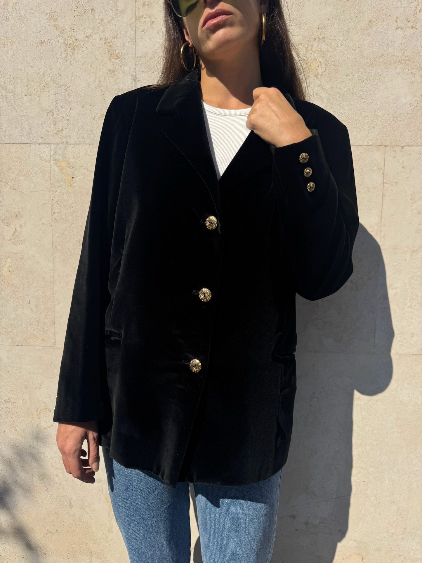 BLAZER NERA IN VELLUTO