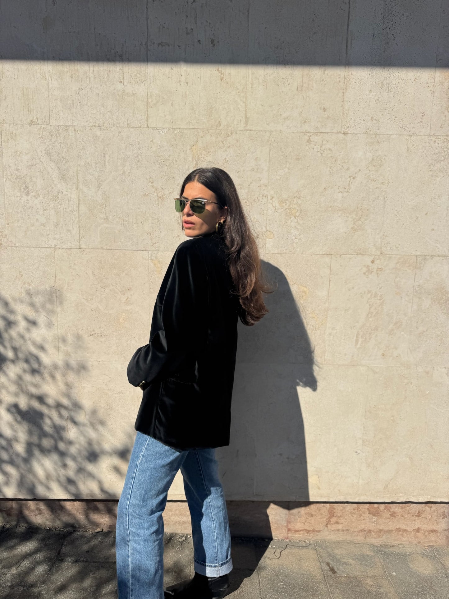 BLAZER NERA IN VELLUTO