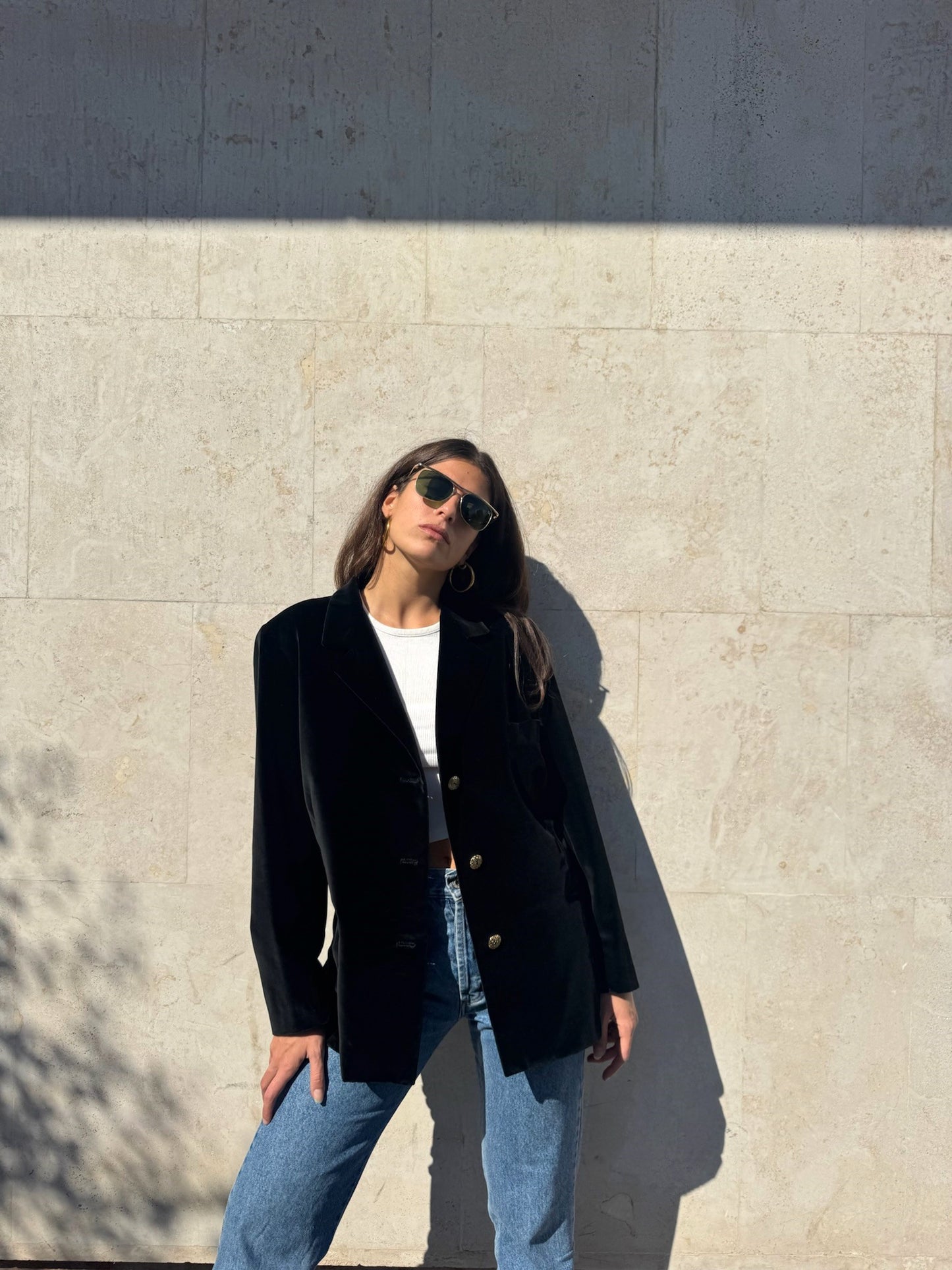 BLAZER NERA IN VELLUTO