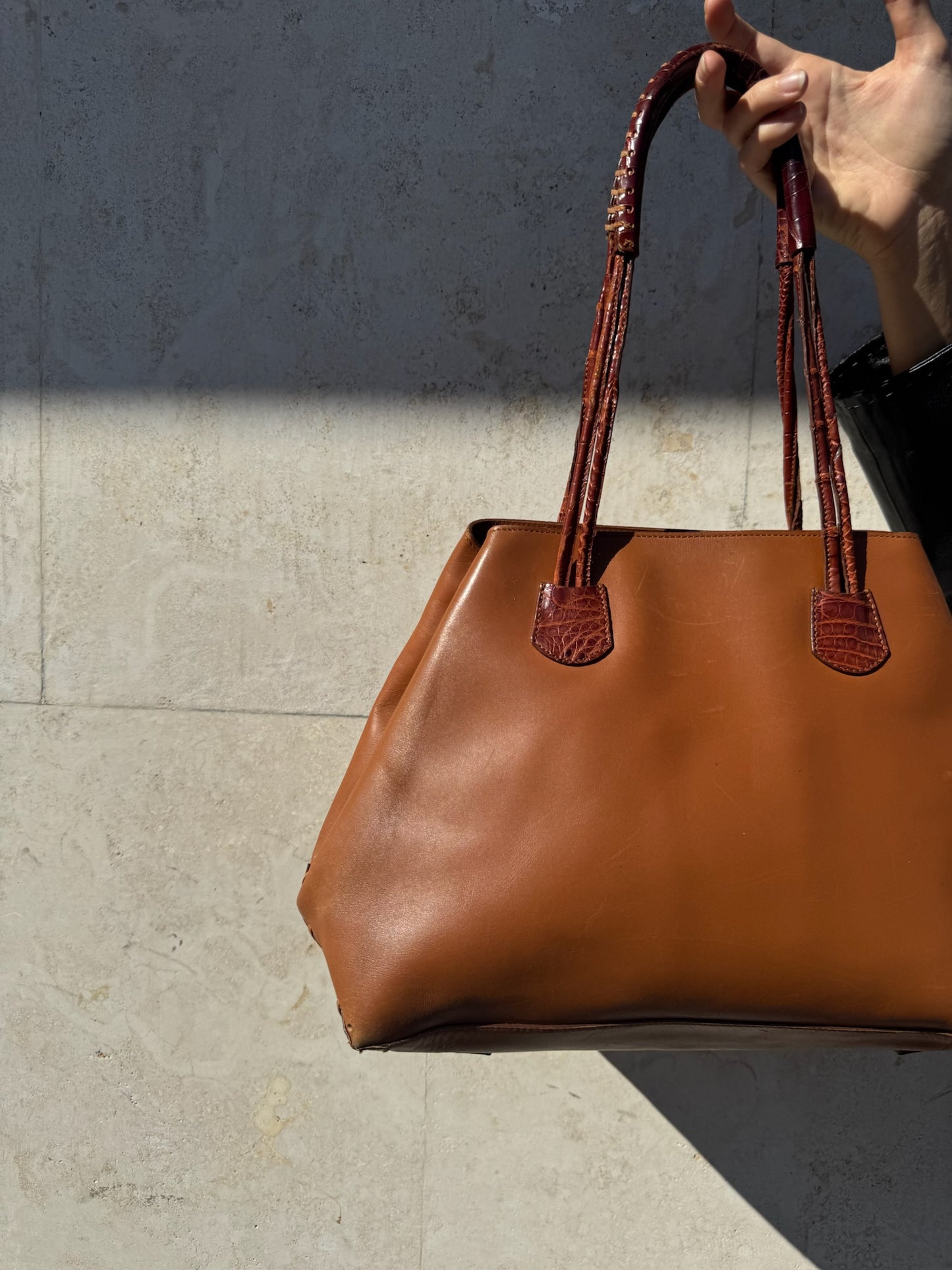 TOTE BAG MARRONE IN PELLE