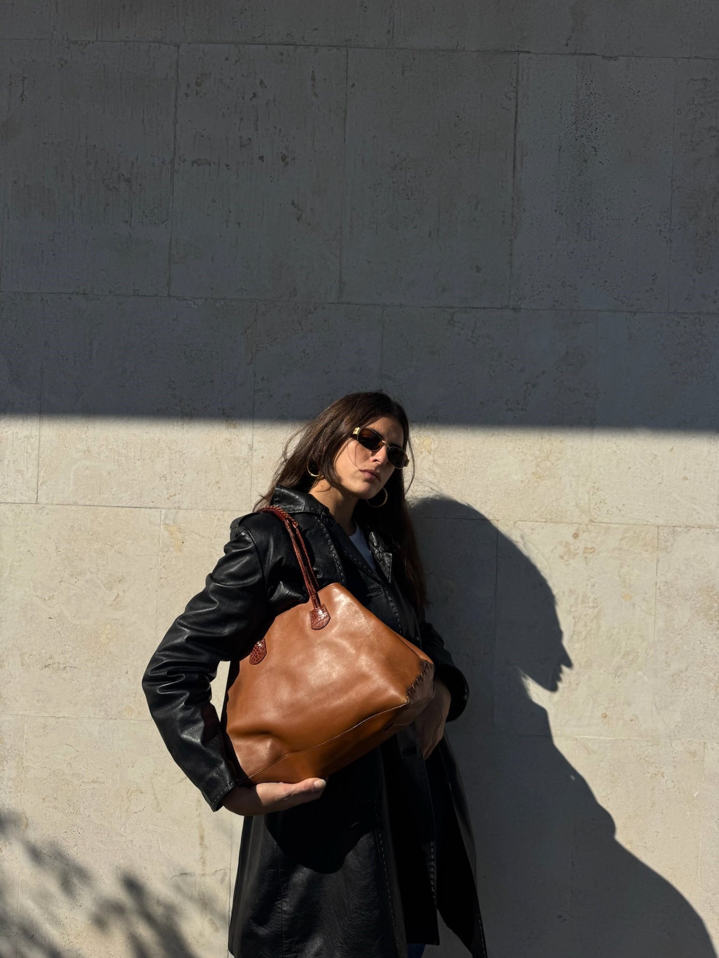 TOTE BAG MARRONE IN PELLE