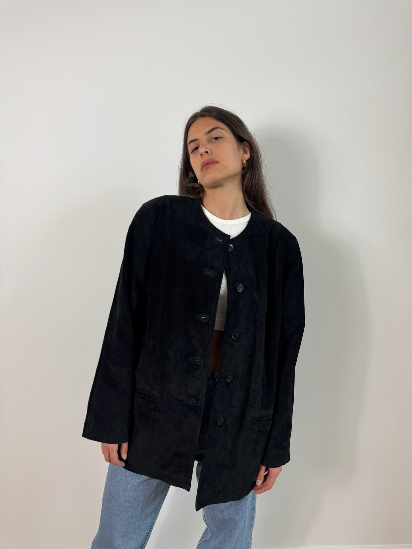 GIACCA VINTAGE IN CAMOSCIO