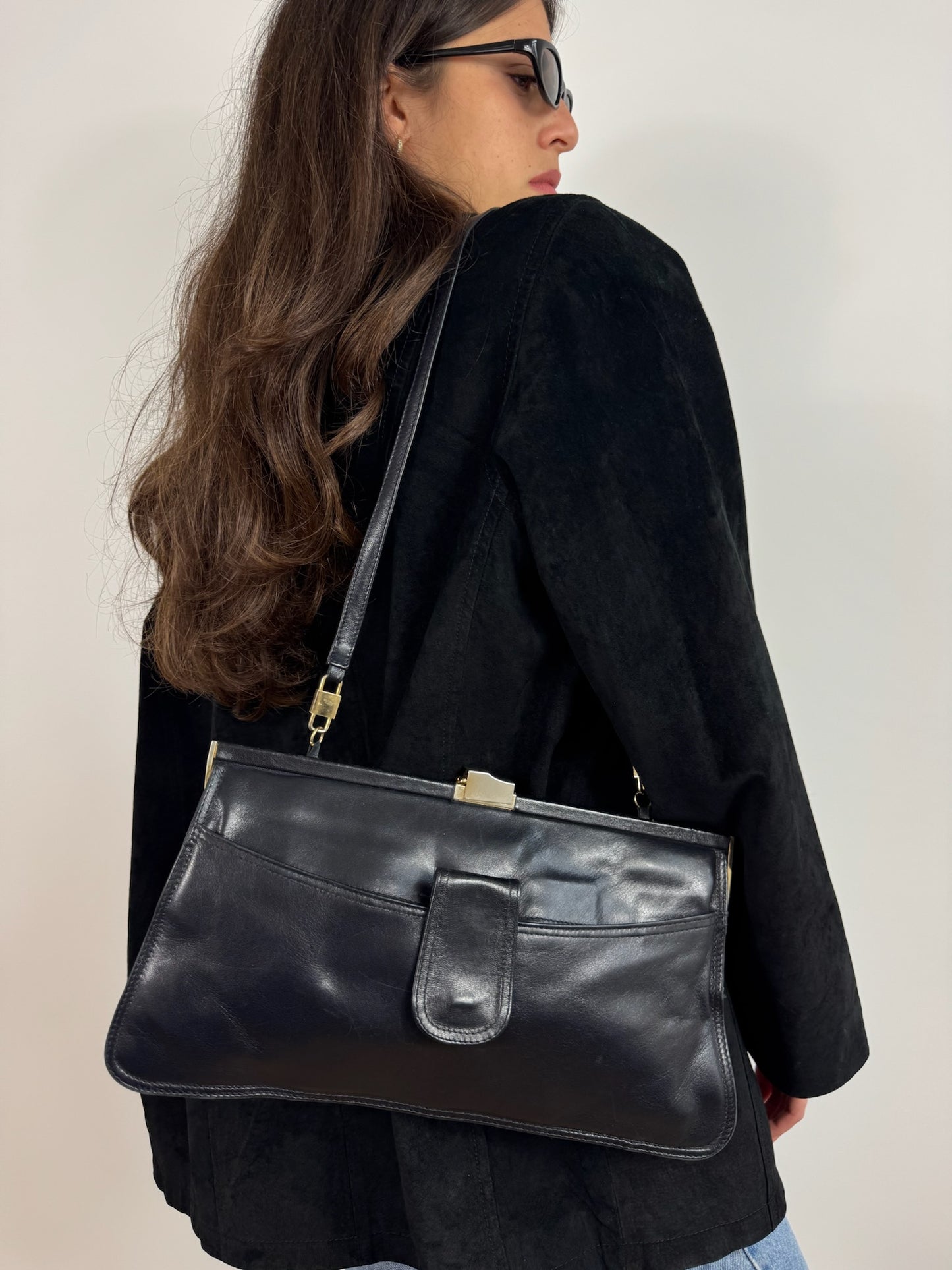 BORSA A SPALLA BLU NAVY